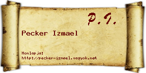 Pecker Izmael névjegykártya